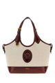 Versace Small Tote Fabric+Calf Leather