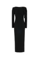 Alessandra Rich Cady Evening Dress With Volant And Side Split