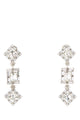 Alessandra Rich Crystal Square Earrings With Pendant
