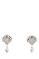 Alessandra Rich Crystal Shell Earrings With Crystal Drop
