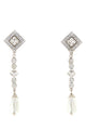 Alessandra Rich Crystal Earring With Pendant Pearl
