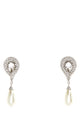 Alessandra Rich Crystal Earrings With Pendant Pearl