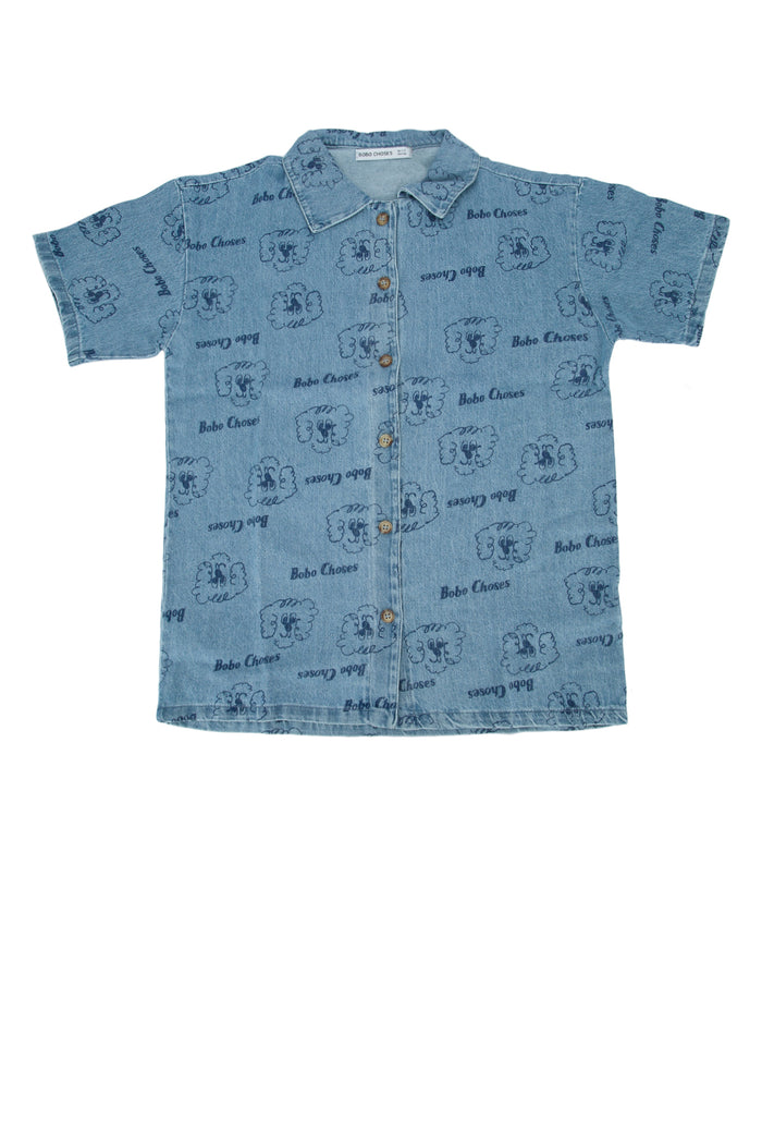 Bobo Choses Pickle The Dog All Over Denim Shirt
