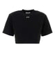 Off White Off Stamp Rib Cropped Tee Black