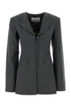 Ganni Wool Melange Suiting Long Button Blazer