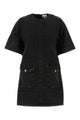 Ganni Washed Stretch Cotton Boxy Kimono Mini Dress