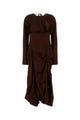Ganni Double Viscose Satin Maxi Longsleeve Dress