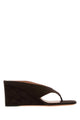 Alaia Cube Wedge Tong Mules 75