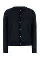 Bottega Veneta Cardigan Bordo Bianco E Bottoni Metallo Oro