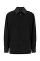 Bottega Veneta Camicia Nera E Colletto Nero Intreccio