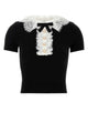 Self Portrait Black Knit Lace Collar Top