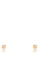 Tory Burch Moondance Logo And Pearl Stud Earrings