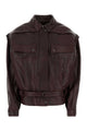 Magda Butrym Pf26 Leather 30 Jacket Burgundy