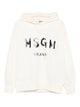 Msgm Logo Print Cotton Hoodie