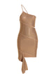 Andreādamo Sequin One Shoulder Dress