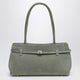 Manu Atelier Cambon East West Bag In Pepe Green Suede