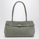 Manu Atelier Cambon East West Bag In Pepe Green Suede