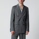 Dries Van Noten Black Herringbone Double-Breasted Jacket