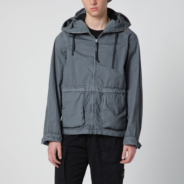 C.p. Company Explorer 50 Fili Wax Jacket In Grey