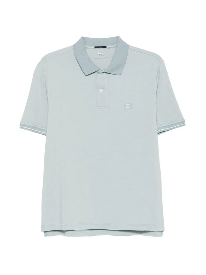 C.p.company C.p. Company Logo-Patch Tipped-Cuff Polo Shirt