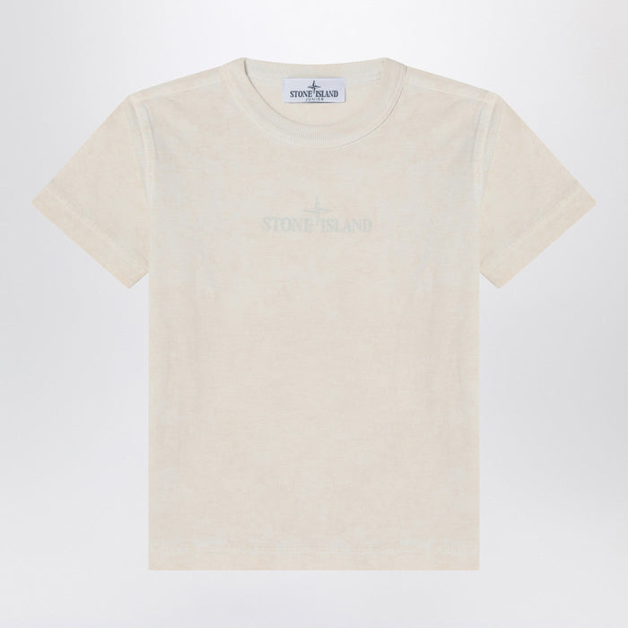 Stone Island Sandy Colour T-Shirt With Logo Print