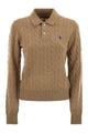 Polo Ralph Lauren Wool And Cashmere Polo Shirt With Cable Knit