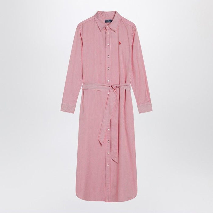 Polo Ralph Lauren Red And White Striped Shirt Dress