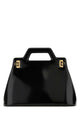 Ferragamo Black Leather Wanda M Handbag