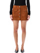 The Garment The Garment Brown Suede Mini Skirt With Buttons