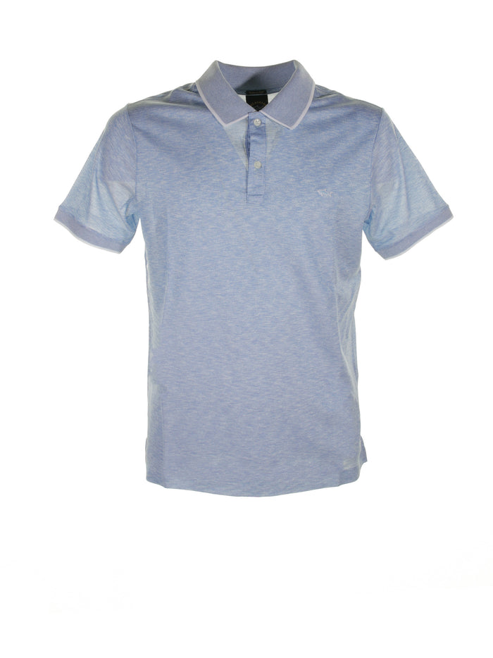 Paul & Shark Light Blue Short-Sleeved Polo Shirt In Cotton