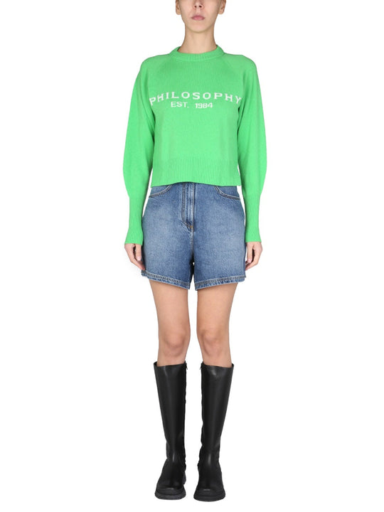 Philosophy Di Lorenzo Serafini Sweater With Logo Inlay