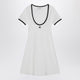 Courregès Black/White Mini Dress In Cotton