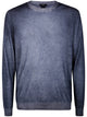 Avant Toi Two Colors Ultralight Cashmere And Wool Round Neck Pullover