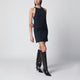 Courrèges Sleeveless A-Line Twill Mini Dress With Belt In Navy