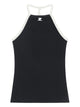 Courregès Halterneck Jersey Tank Top In Cotton, Black