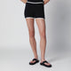 Courregès Contrast Mini Jersey Shorts In Black Cotton