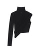 Courregès Asymmetrical Twist Jersey Black Viscose Top