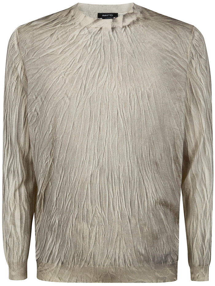 Avant Toi "Flaubert" Crumpled Effect Cashmere And Silk Comfort Pullover