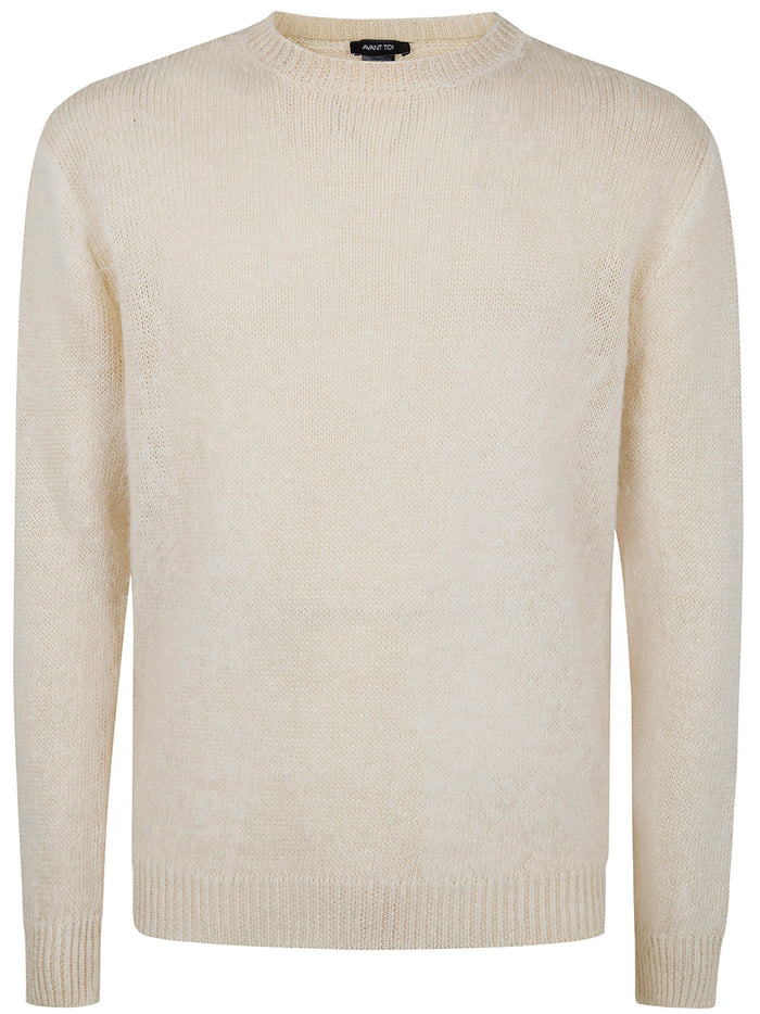 Avant Toi "Hand Painted" Brushed Linen Round Neck Pullover