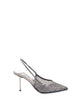 Le Silla Gilda Slingback With Mesh And Crystals