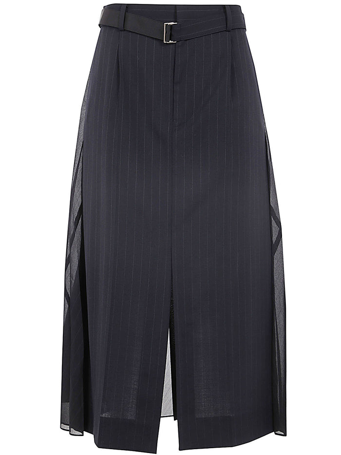 Sacai Chalk Stripe Glencheck Skirt
