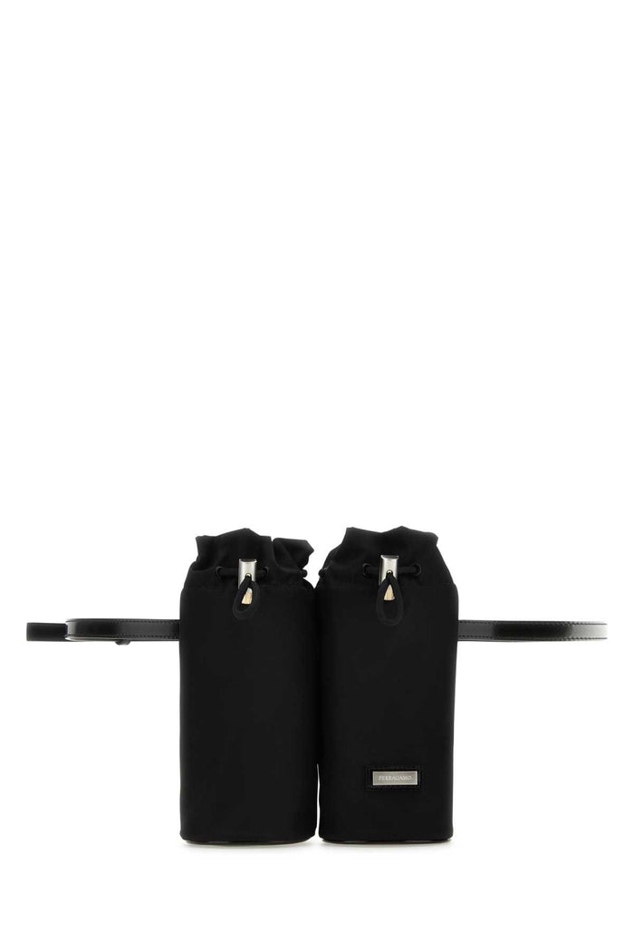 Ferragamo Black Econylâ® Belt Bag