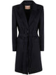Twin-Set Blue Wool Polyamide Coat