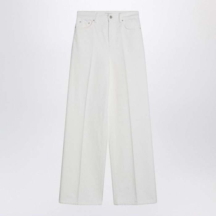 Toteme White Pants In Organic Cotton