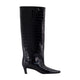 Toteme Black Crocembossed Leather Boots