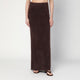 Soft Goat Long Mocha-Coloured Brushed Cashmere Skirt