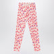 Mini Rodini Red Patterned Leggings In Organic Cotton