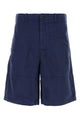 Ten C Blue Stretch Cotton Bermuda Shorts