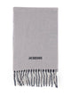 Jacquemus Grey Alpaca Blend Fringed Scarf