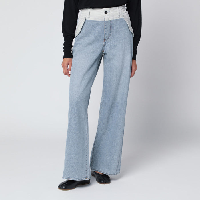 Sacai Blue/Light Grey Two-Tone Jeans